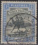 Sudan - Definitiv - 2 Pia - Poštar na devi - Mi 14 - 1898