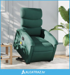 Električni masažni naslonjač na podizanje tkanina tamnozeleni - NOVO