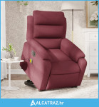 Električni masažni naslonjač na podizanje od tkanine boja vina - NOVO