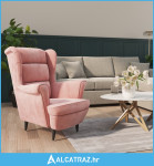 Fotelja od baršuna ružičasta - NOVO