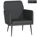 Fotelja crna 61 x 78 x 80 cm od umjetne kože - Crna