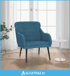 Fotelja plava 63 x 76 x 80 cm baršunasta - NOVO