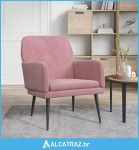 Fotelja ružičasta 62 x 79 x 79 cm baršunasta - NOVO