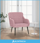 Fotelja ružičasta 63 x 76 x 80 cm baršunasta - NOVO