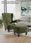 Fotelja + tabure FOREST green – NOVO