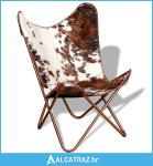 Leptir-stolica smeđe-bijela od prave kravlje kože - NOVO