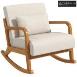 Ljuljačka stolica u retro stilu, kaučukovo drvo, 64,5 cm x 92 cm x 81,