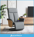 Masažni naslonjač od tkanine s osloncem za noge svjetlosivi - NOVO