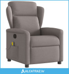 Masažni naslonjač od tkanine smeđesivi - NOVO