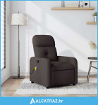 Masažni naslonjač od tkanine tamnosmeđi - NOVO