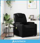 Masažni naslonjač od umjetne kože crni - NOVO