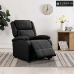 Naslonjač od tkanine crni - Svjetlosiva 1