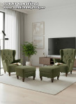 PAR fotelja + par taburea FOREST green – NOVO