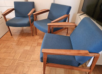3 retro udobne drvene fotelje, pojedinačno i komplet 50€ po komadu
