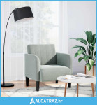 Sofa fotelja s naslonima za ruke svijetlosiva 54 cm baršunasta - NOVO