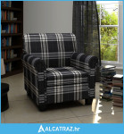 Sofa fotelja od tkanine s jastukom crna - NOVO