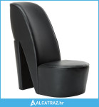 Stolica u obliku visoke pete od umjetne kože crna - NOVO