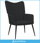 Stolica za opuštanje crna od tkanine - NOVO