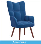 Stolica za opuštanje plava baršunasta - NOVO