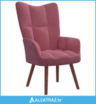 Stolica za opuštanje ružičasta baršunasta - NOVO