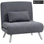Tapecirana fotelja na razvlačenje, 3-u-1 krevet za goste s jastucima,