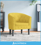 Zaobljena stolica žuta baršunasta - NOVO