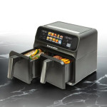 Bewello BW1002D Airfryer XXL 4+4 L — dvostruka košara, color touch dis