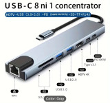Vrhunski USB hub 8 in 1 (usb, PD, HDMI, LAN, type C)