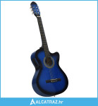 Akustična gitara Western s ujednačivačem i 6 žica plava - NOVO