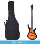 Električna bas gitara za početnike s torbom smeđe-crna 4/4 46 " - NOVO