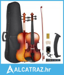 Violina 4/4 355 mm, set violina pune veličine, puno drvo za početnike,