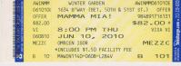 Winter Garden kartaza koncert Mama Mia 2007 neiskorištena karta