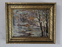 Prekrasan uokvireni goblen - Zimski pejzaž (Vrhunska izrada)