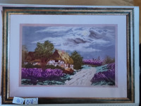 Uokvireni Wiehlerov goblen: Srebrna noć nad vrištinom 40x25 cm