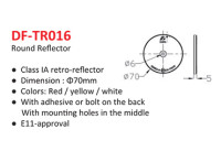 KATADIOPTER STRAŽNJI CRVENI FI 70 DAFA DF-TR016