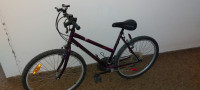 Ženski ljubičasti gradski bicikl + nova pumpa za bicikl