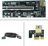 Adapter Extender Riser Card VER010S PLUS, USB 3.0 PCI-E 1x to 16x, LED