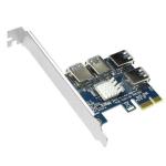 NOVO PCIe Splitter 1 to 4 PCIExpress USB 3.0 16X Slots Riser Card 1/4!