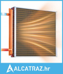 Izmjenjivač topline voda-zrak, 610 x 610 mm rebrastog cijevi, zavojnic