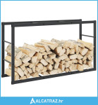 Stalak za drva crni 110x30x61 cm čelik - NOVO