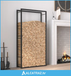 Stalak za drva za ogrjev mat crni 80 x 28 x 154 cm čelični - NOVO