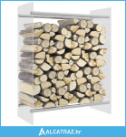 Stalak za drva za ogrjev prozirni 80x35x100 cm kaljeno staklo - NOVO