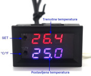 TERMOSTAT MINI LCD DC12V 10A ZA GRIJANJE I HLAĐENJE OD -50°C  DO 110°C
