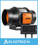 Ugrađeni kanalski ventilator, 6-inčni, 402 CFM s regulatorom temperatu