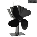 Ventilator za peć na toplinski pogon s 4 lopatice crni - 18 x 11,5 x 2