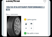 Gume Goodyear EfficientGrip Performance 2 195/55/16 ljetne 4 kom
