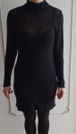 Crna knit zimska haljina viskoza 36 38