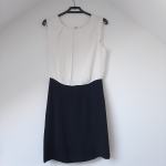 Crno bijela mini uska haljina bez rukava 36