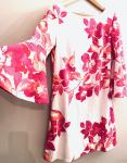 Cvjetna mini haljina M/L roza-bijelo  A  kroj i kao tunika