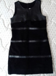 Izvrsna crna haljina od prave kože, kupljena u Milanu, vel. 38